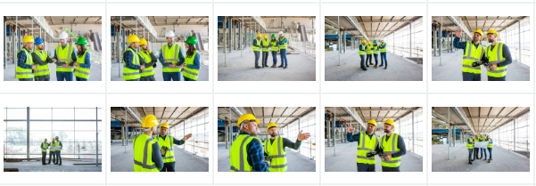 A team of builders at the construction site