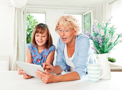 Grandma & Grandaugther at home