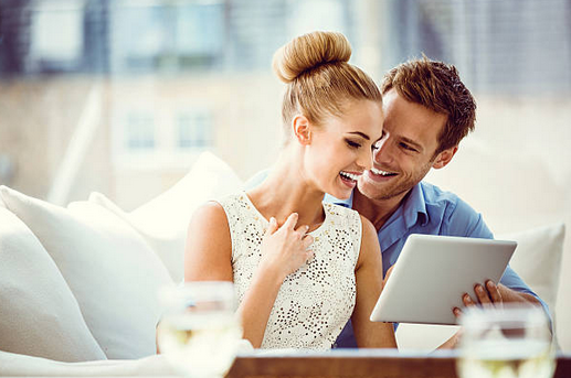 Elegant couple at home