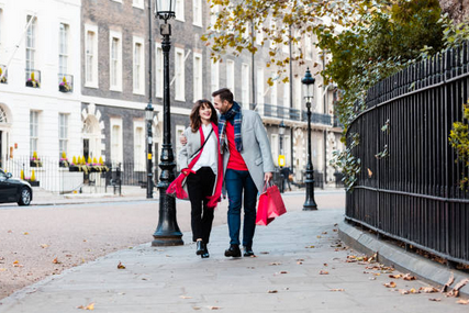 Elegant couple on the street of London