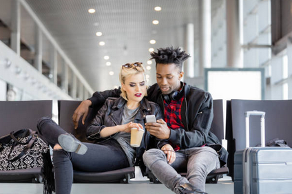 Young couple traveling